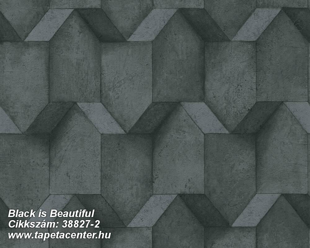 Beton,geometriai mintás,kőhatású-kőmintás,fekete,szürke,súrolható,vlies tapéta 
